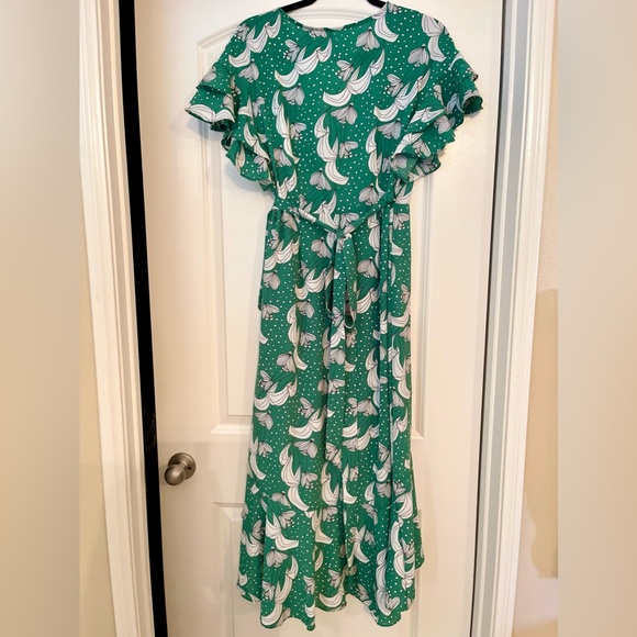 Max Studio Women's Ruffle Crepe High/Low Wrap Dress-NWT - Picture 3 of 13